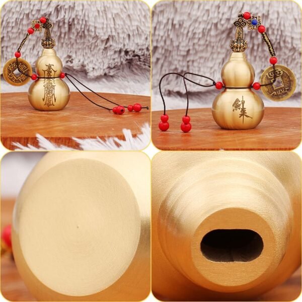 Brass Sword Gourd Five Emperors Coins Ornaments - Image 2