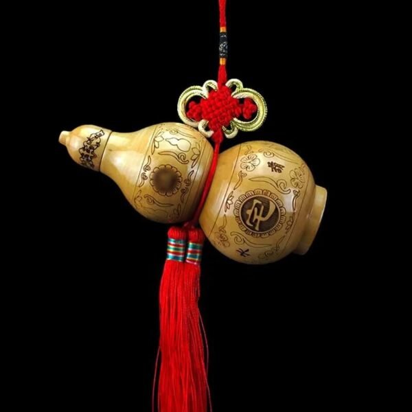 Peach wood cinnabar gourd ornament - Image 4