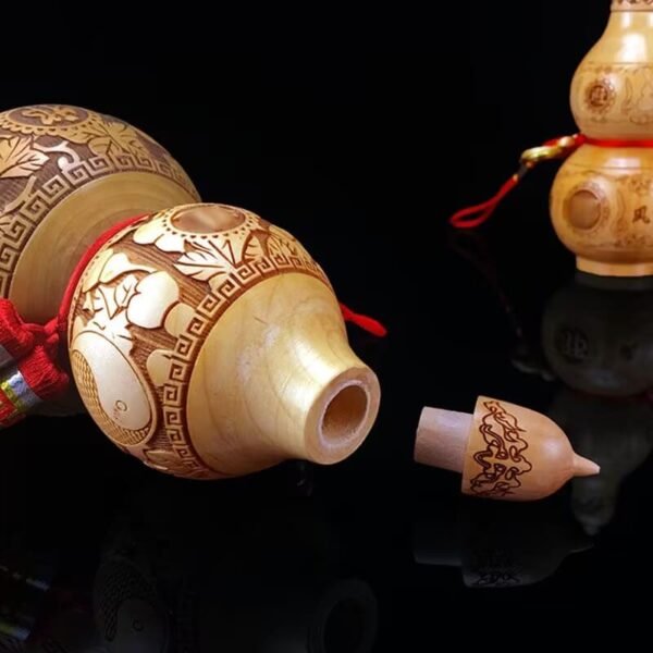 Peach wood cinnabar gourd ornament - Image 5