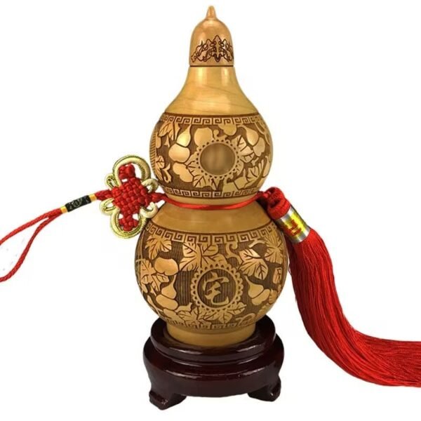 Peach wood cinnabar gourd ornament - Image 2