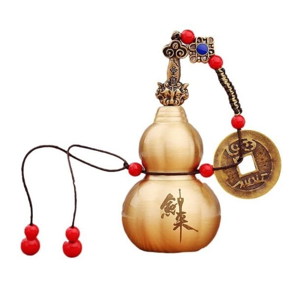 Brass Sword Gourd Five Emperors Coins Ornaments - Image 5