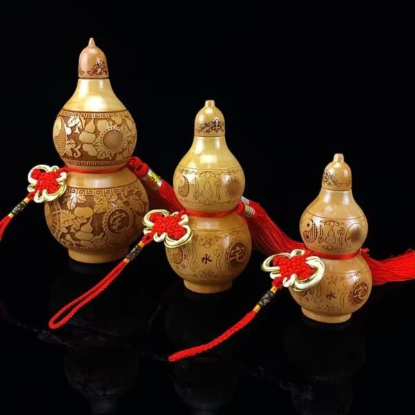 Peach wood cinnabar gourd ornament - Image 6
